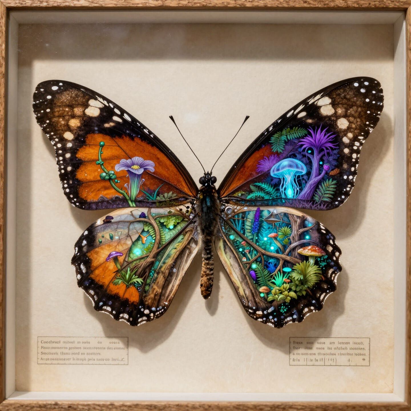 Surreal Botanical Butterfly with Alien Jungle Biome