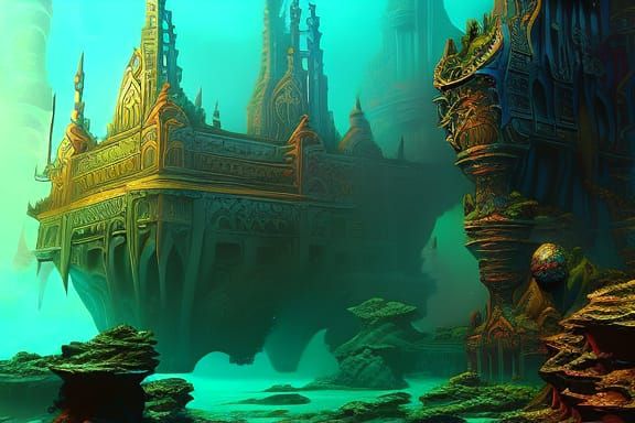 Atlantis Detailed Matte Painting in Vibrant Colors