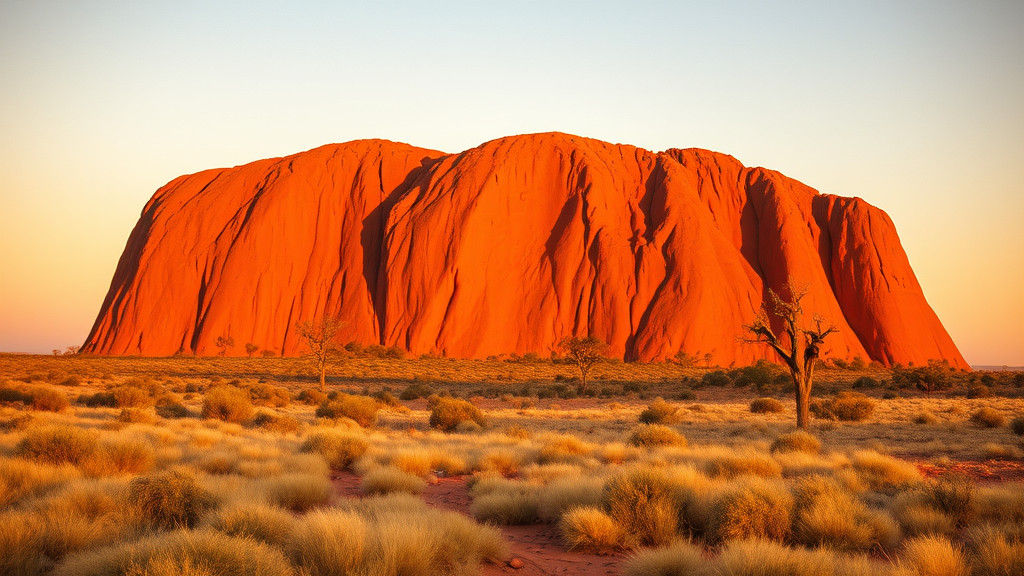 Majestic Uluru Monolith in Golden Light
