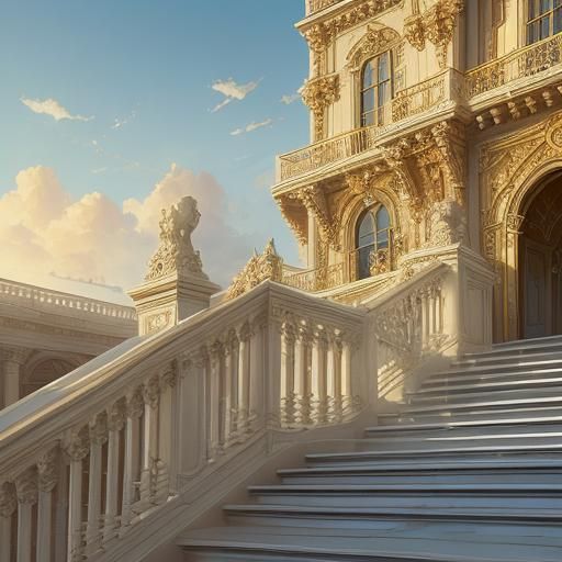 Majestic Ocean Liner in Golden Sunlight, Oil Painting