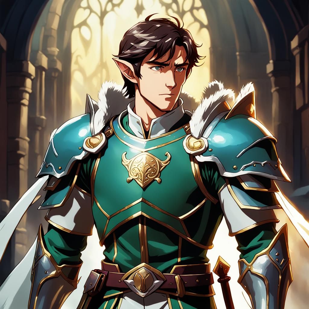 Elf Paladin in Studio Ghibli Style