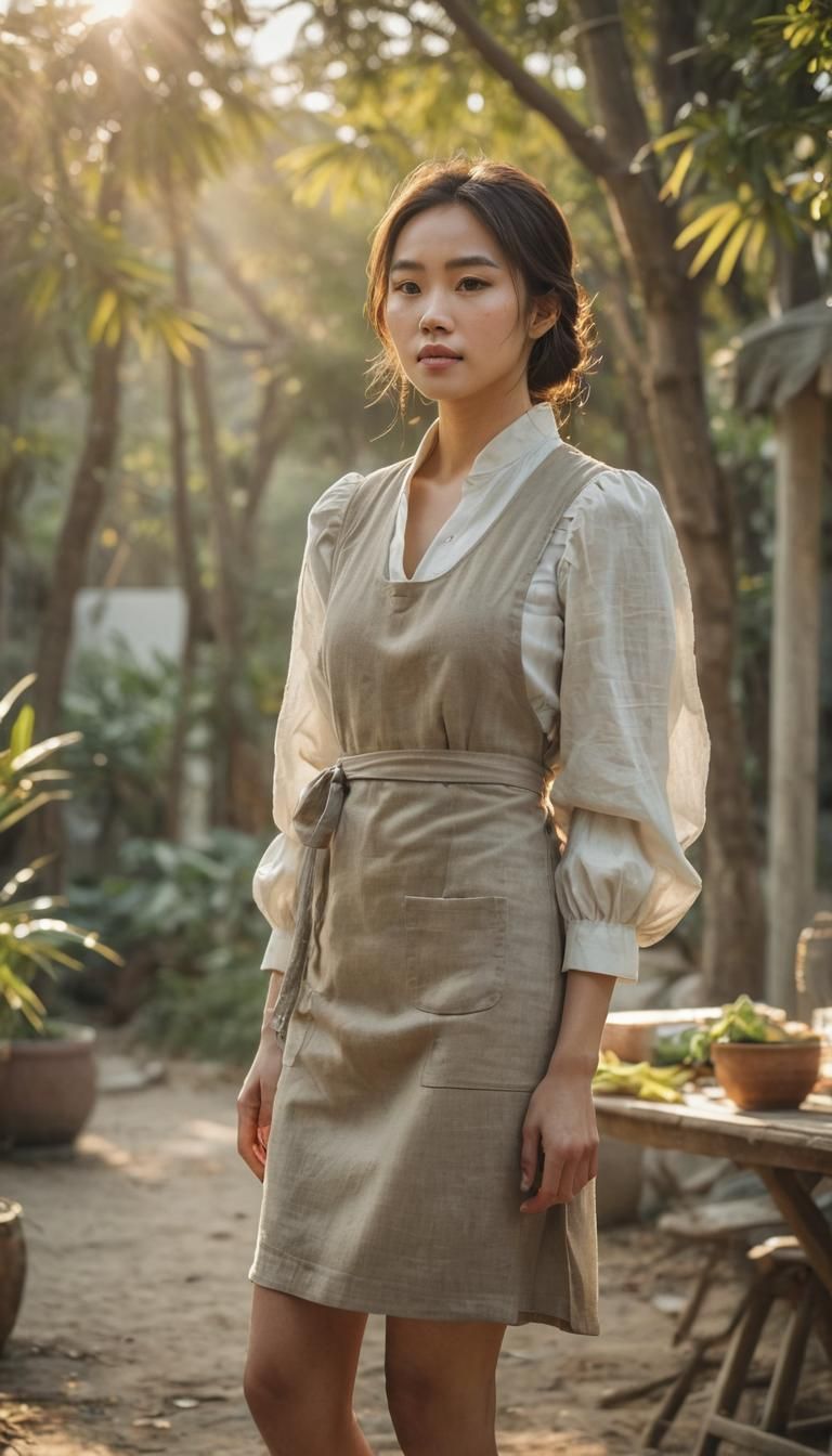 Vietnamese Woman in Luxury Outfit: Hyper-Realistic Digital A...