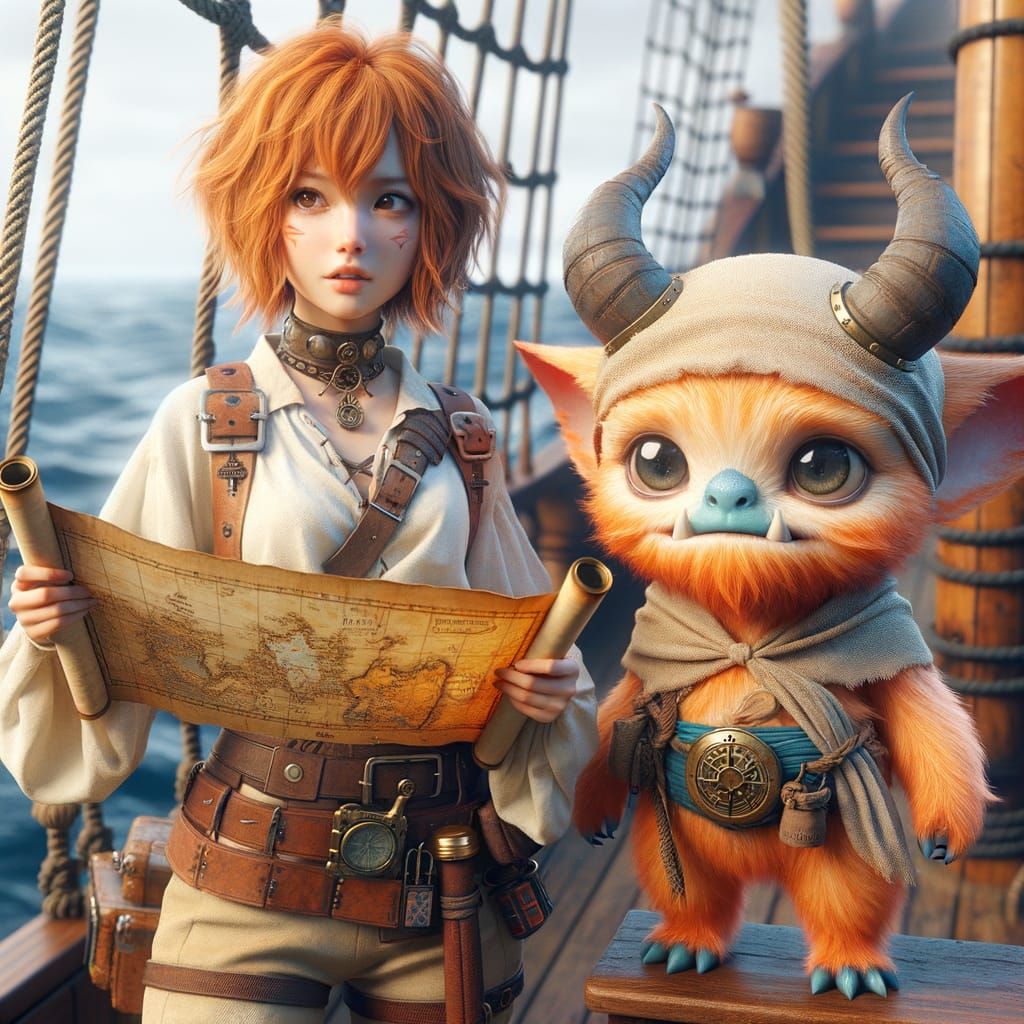 One Piece: Nami and Chopper in Photorealistic Style