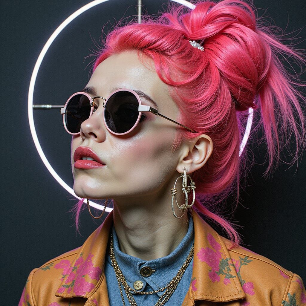 Neonpunk Radial Artwork Inspired by Simberg