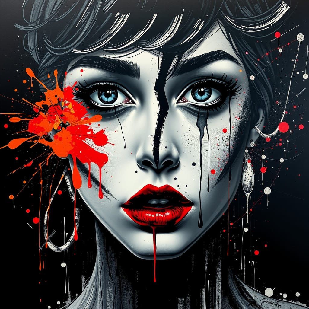Enchanting Portrait in Fragmented Art Style