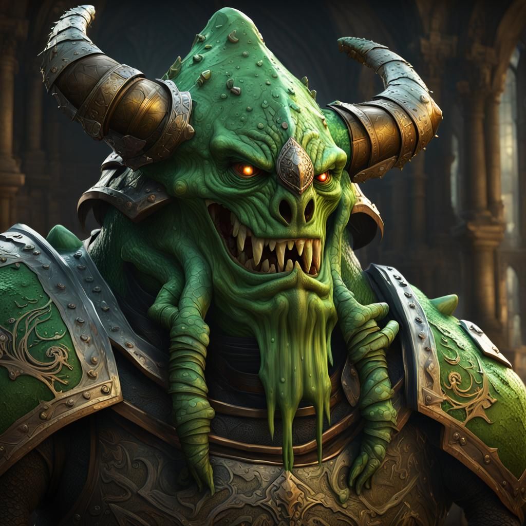 Armored Slime Monster in Dark Fantasy Style