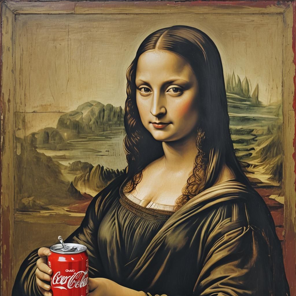 Mona Lisa Drinks Coke: A Digital Painting