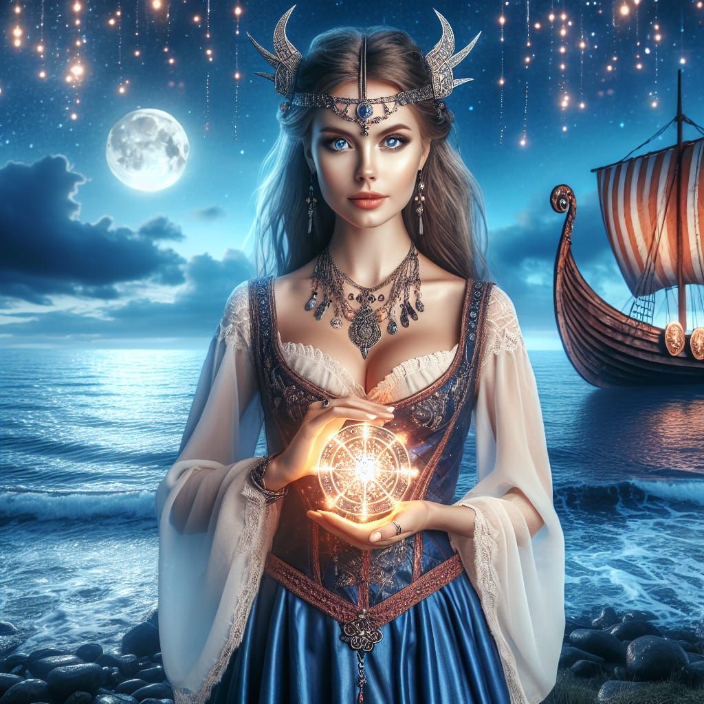 Magical Viking Woman by the Sea