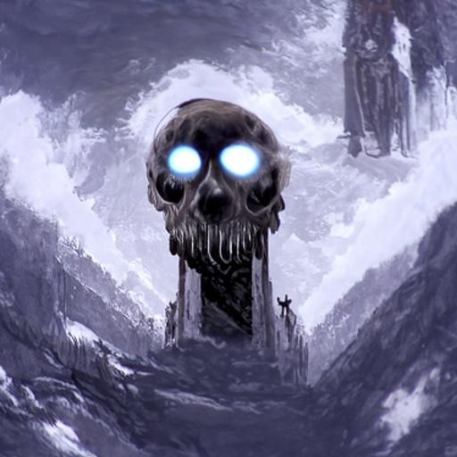 Skeleton God Watches: Horror Art