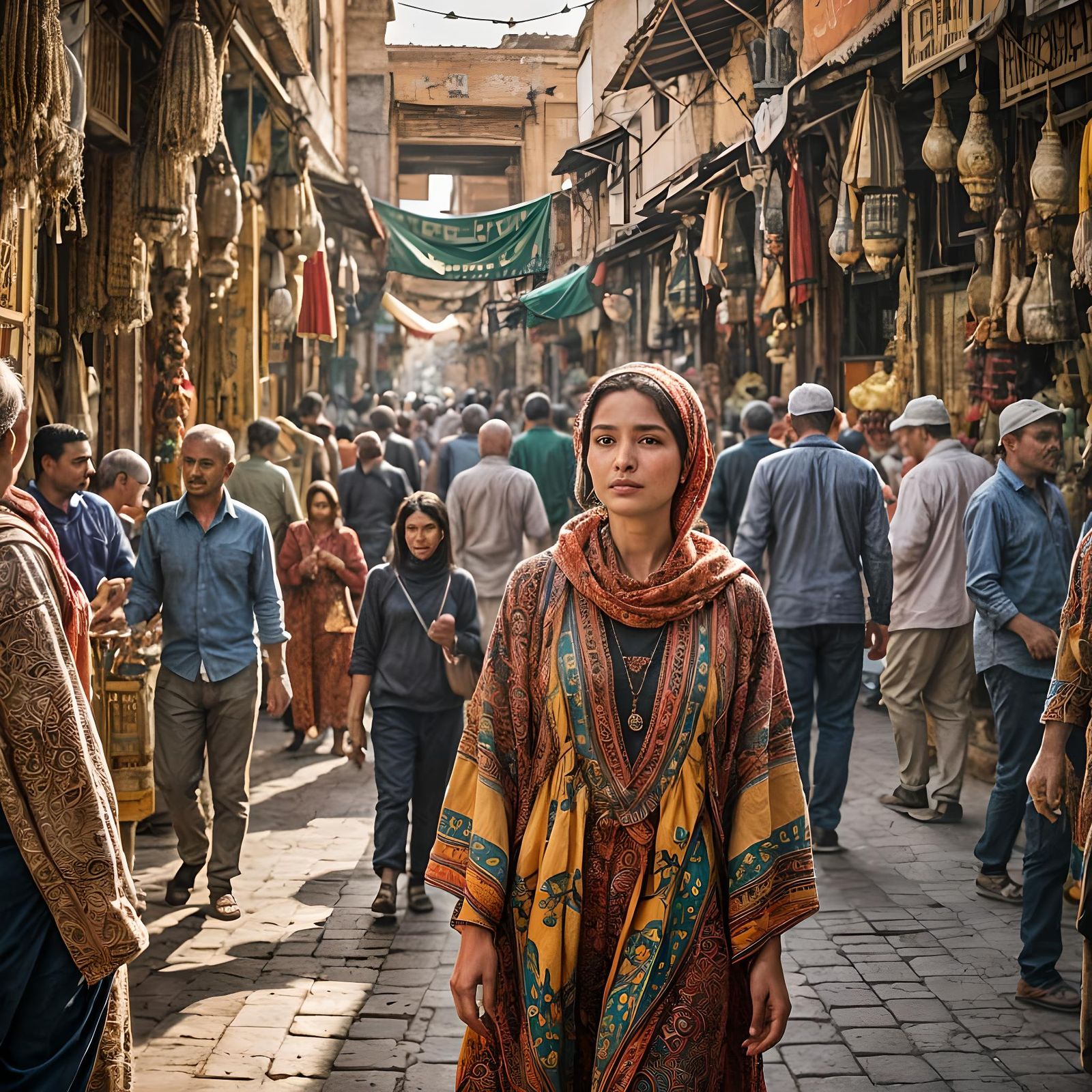 Vibrant Marrakesh Market on a Summer's Day