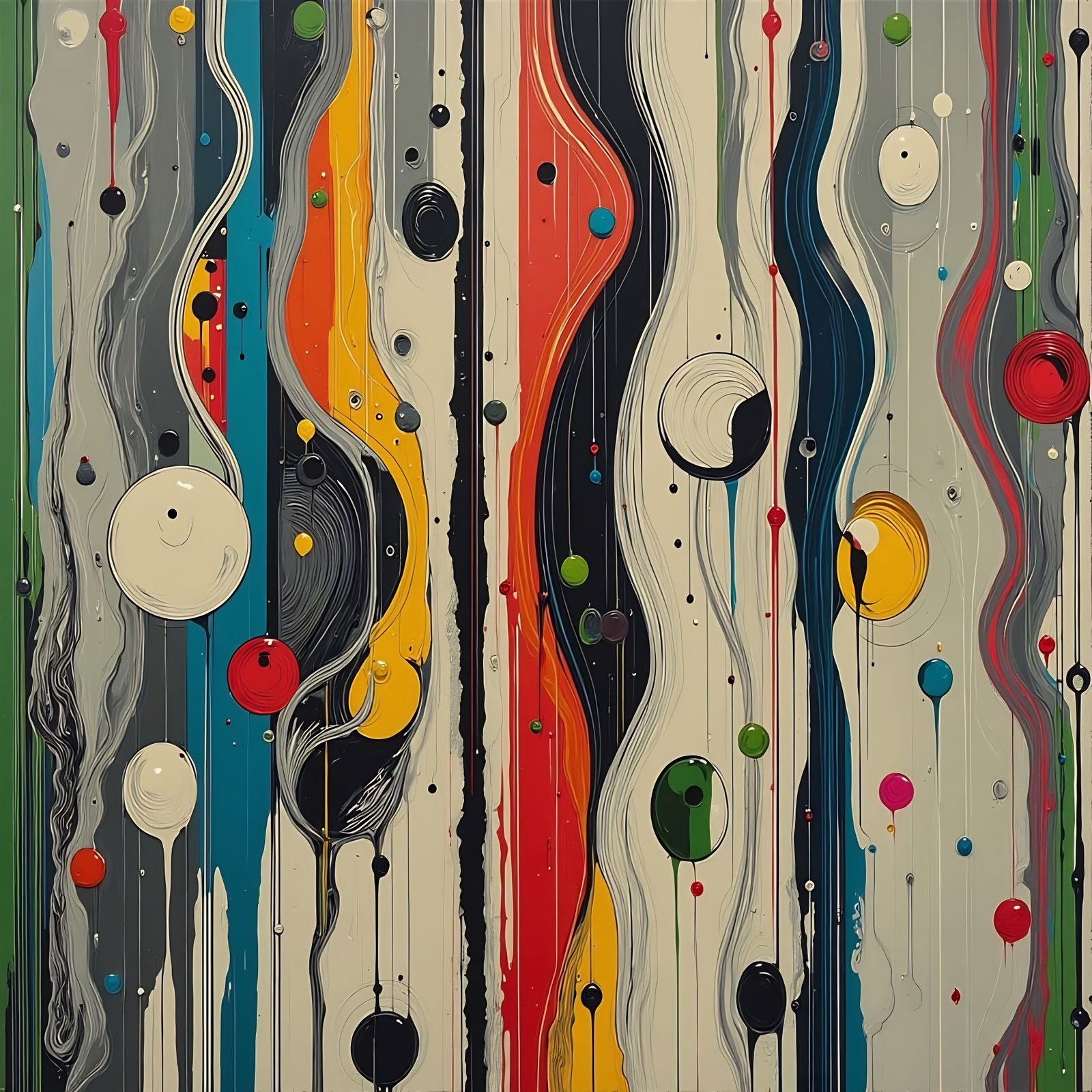 Abstract Object with Twisted Ink and Oil Effects