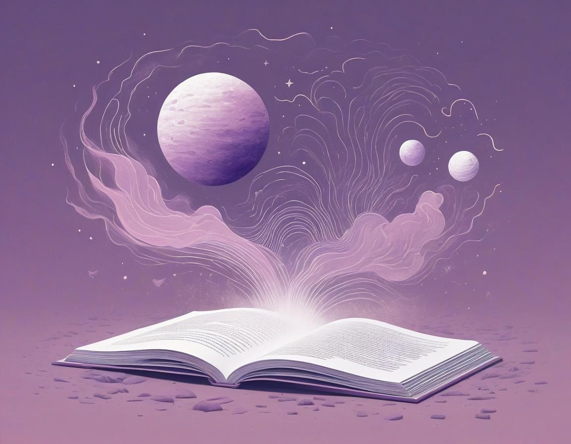 Minimalist Ethereal Art in Vermilion and Mauve