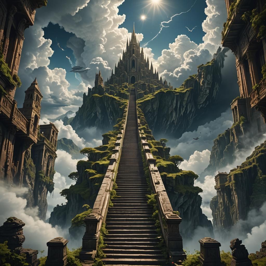 Epic Stairway to Heaven Digital Matte Painting