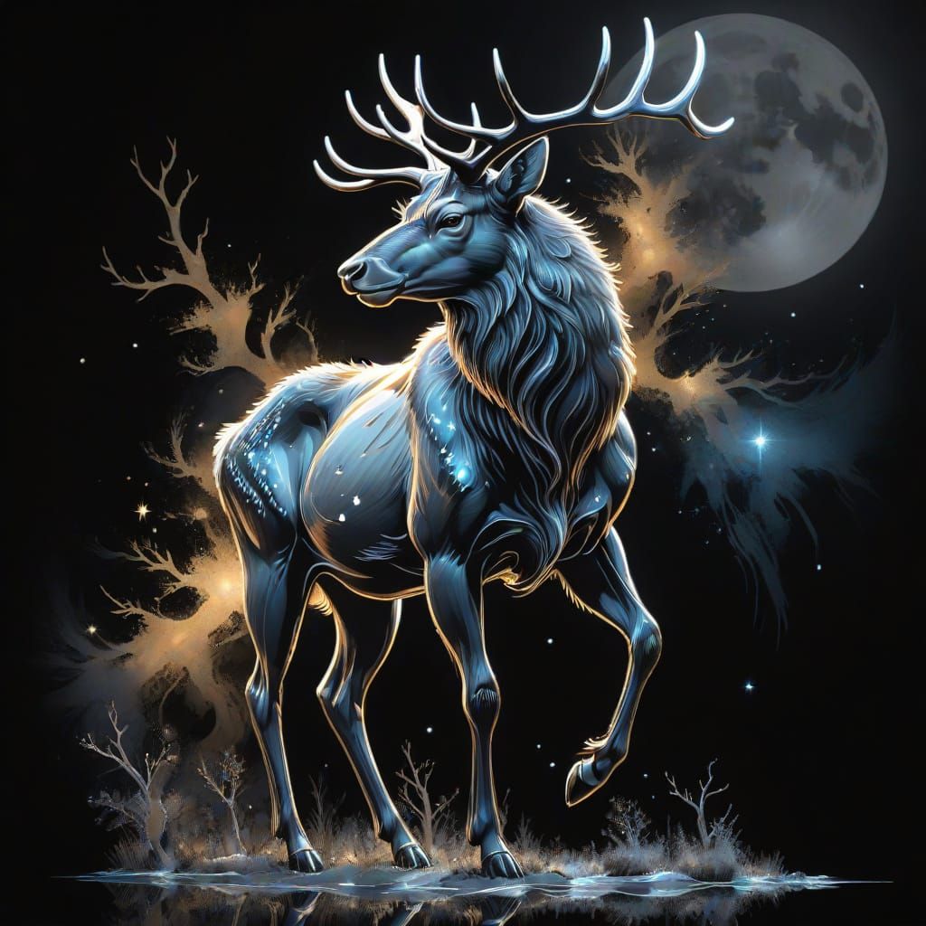 Elk gracefully standing