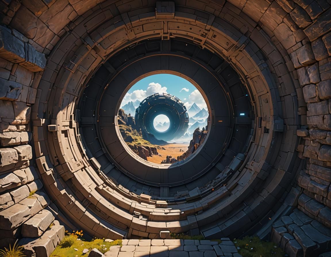 Portal with Sports Car and Clock