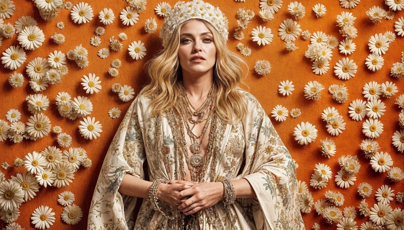 Madonna as 60s Hippy in Daisies: Hyperrealistic