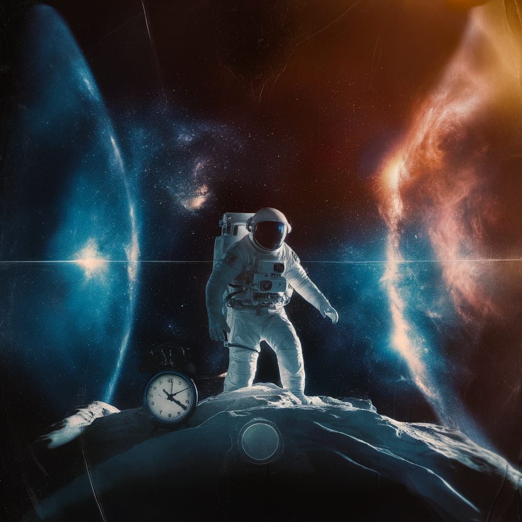 Astronaut's Desperate Race Home: A Cinematic Space Poster