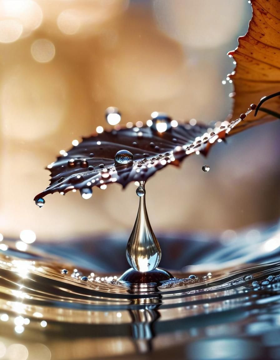 Dewdrops in the Ocean Leafvein