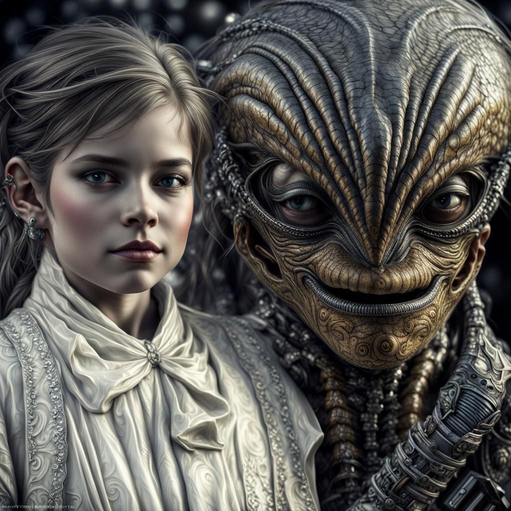 Photorealistic Aliens in Subdued Eldritch Lighting