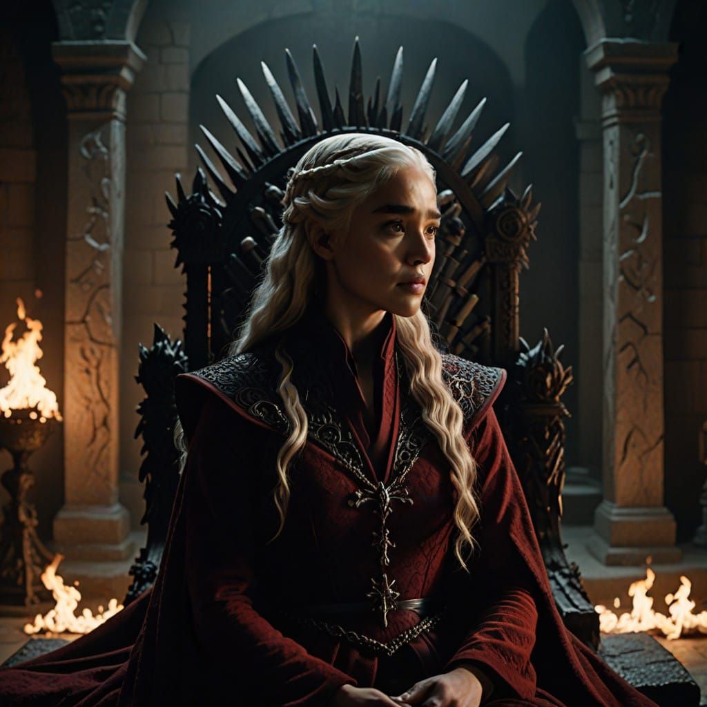 Ethereal Medieval Romance in Dark Red Velvet and Blood-Red R...