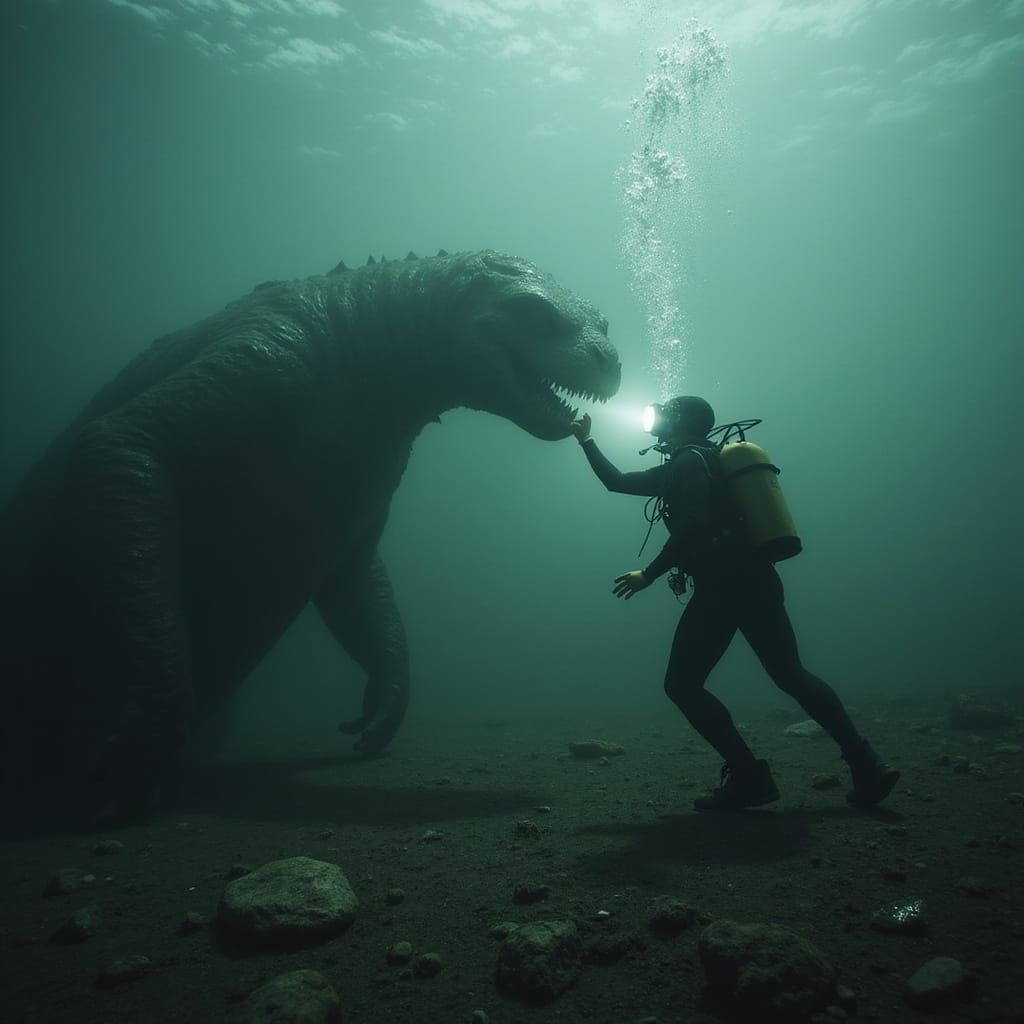 Nessie and Diver: Underwater Friendship as Digital Painting
