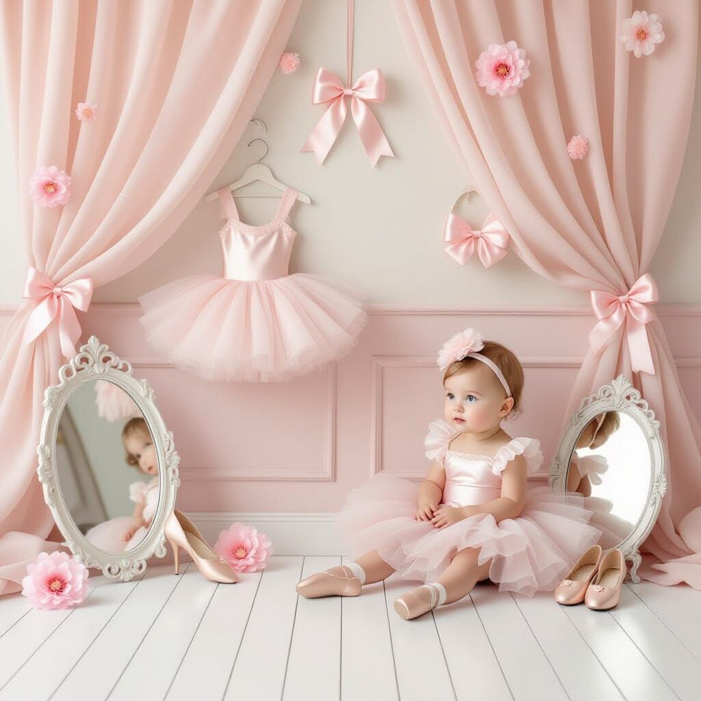 Dreamy Baby Ballerina Room Photography Backdrop