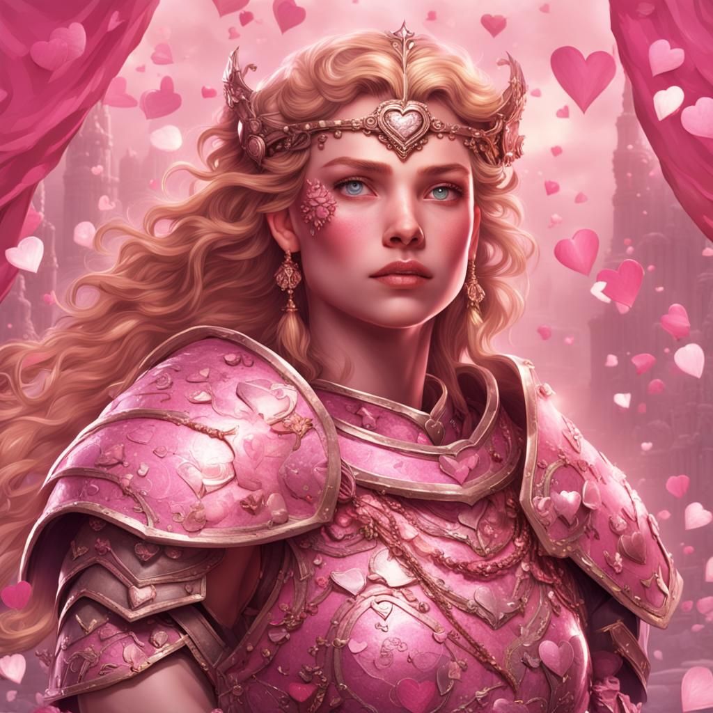 Aphrodite Ready for Battle in Pink Armor