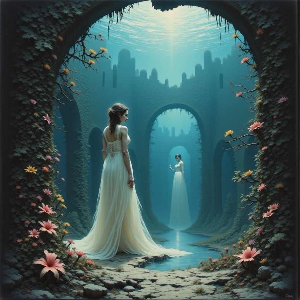 Scarlett O'Hara's Ghost in Underwater Ruins