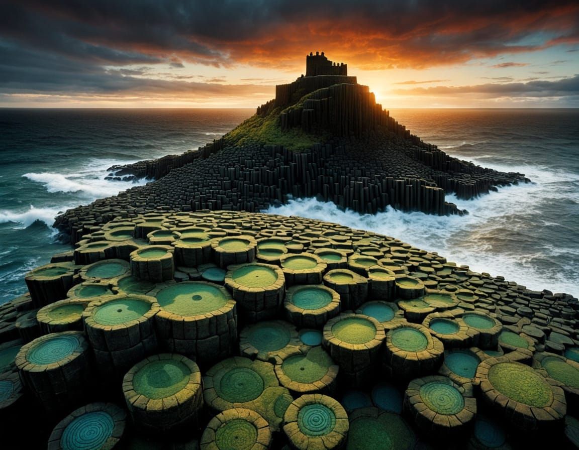 Giant's Causeway in Intricate Fantasy Art