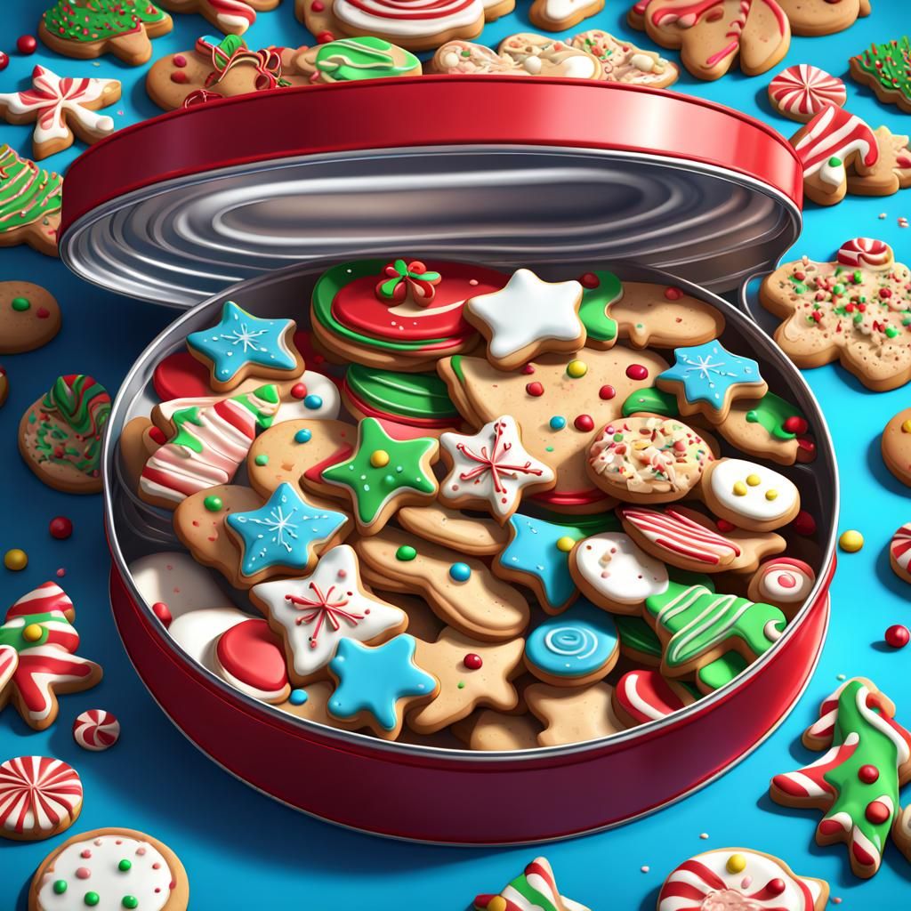 Christmas Cookies Overflowing in Candy Art Style