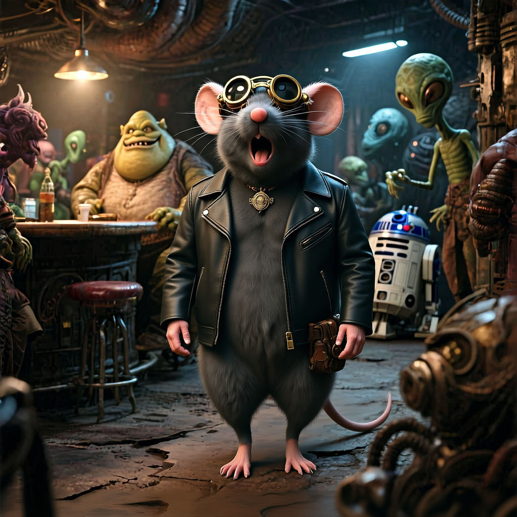 Steampunk Mouse in Tatooine Bar Encounter