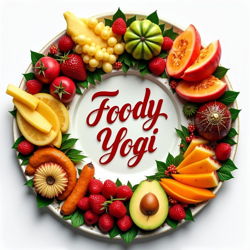 Exotic Fruits and Indian Cuisine Arrangement