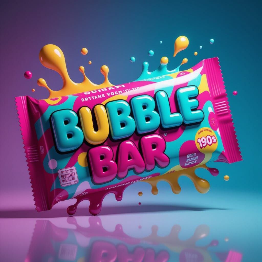 Colorful 90s Candy Wrapper Splash Art