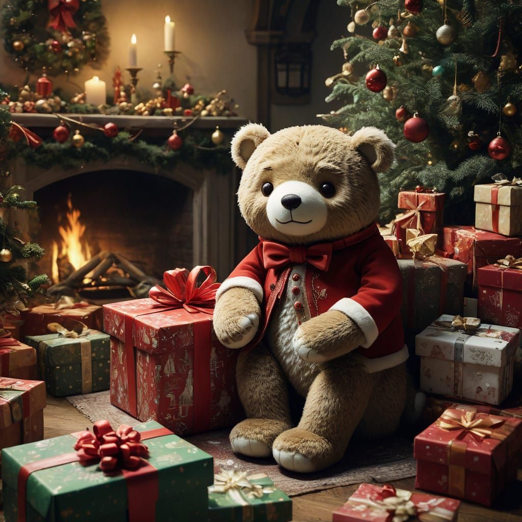 Whimsical Christmas Celebration in Cinematic Style