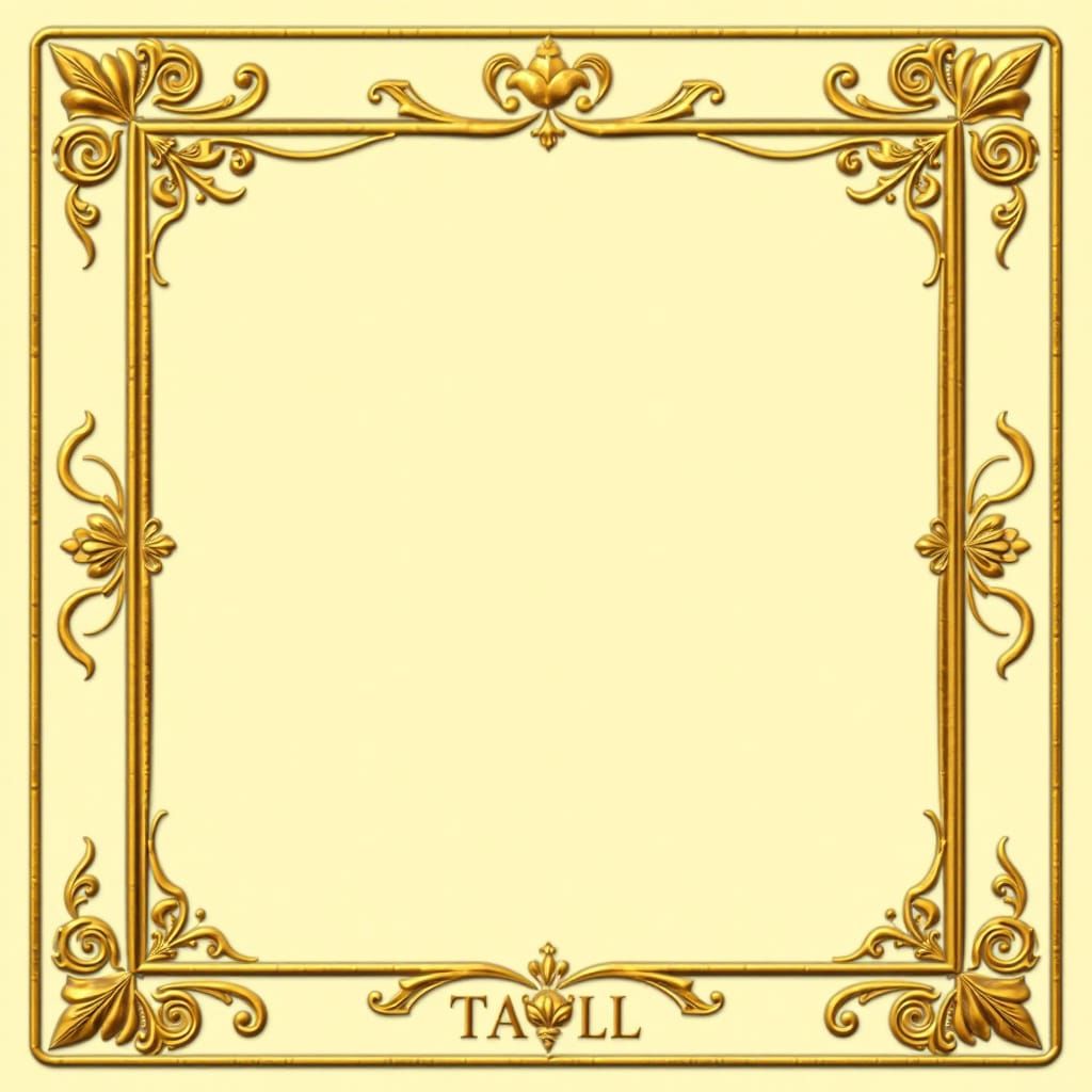 Mystical Tarot Card with Ornate Golden Frame