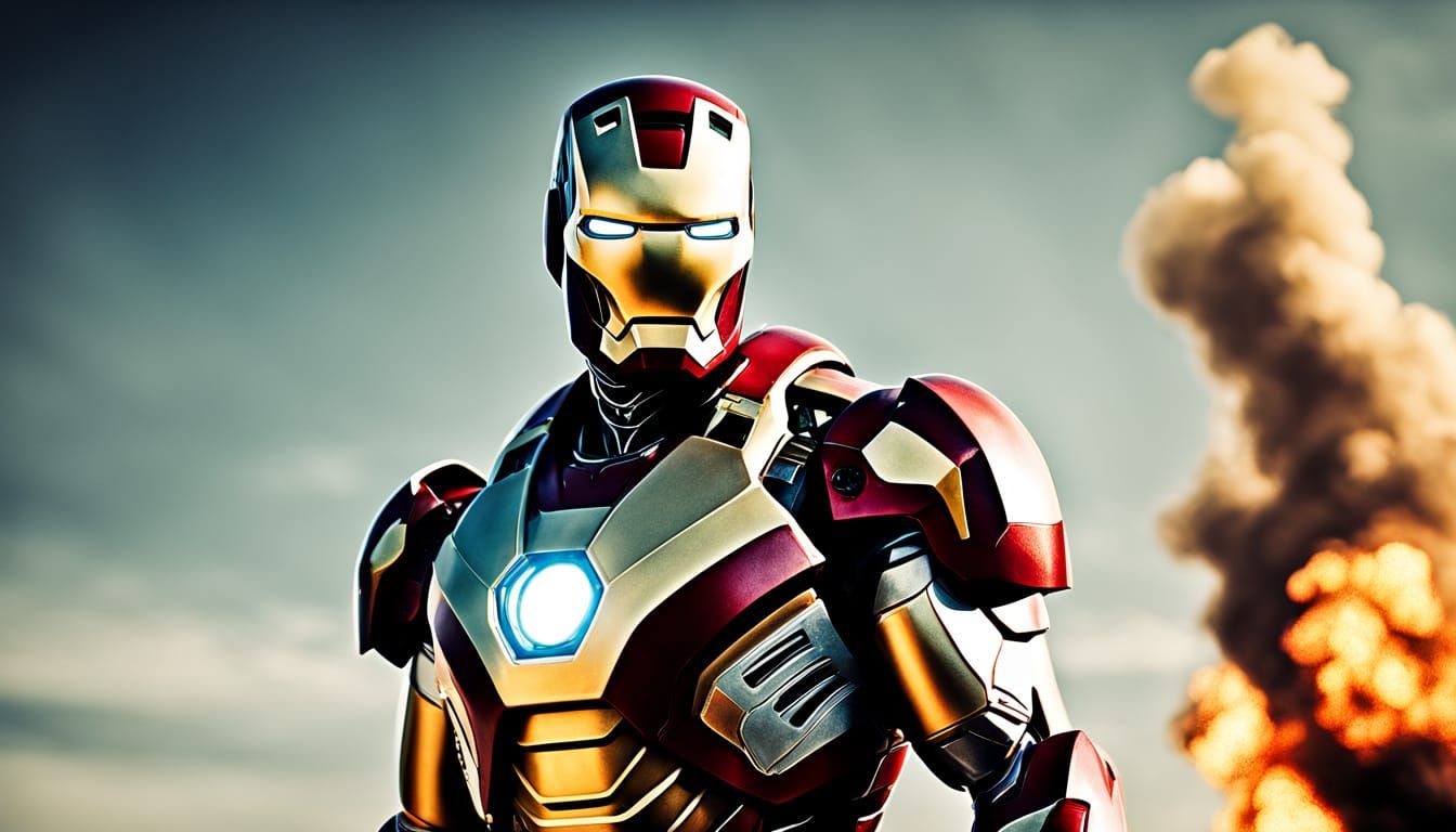 Iron Man Soaring in Cinematic Glory