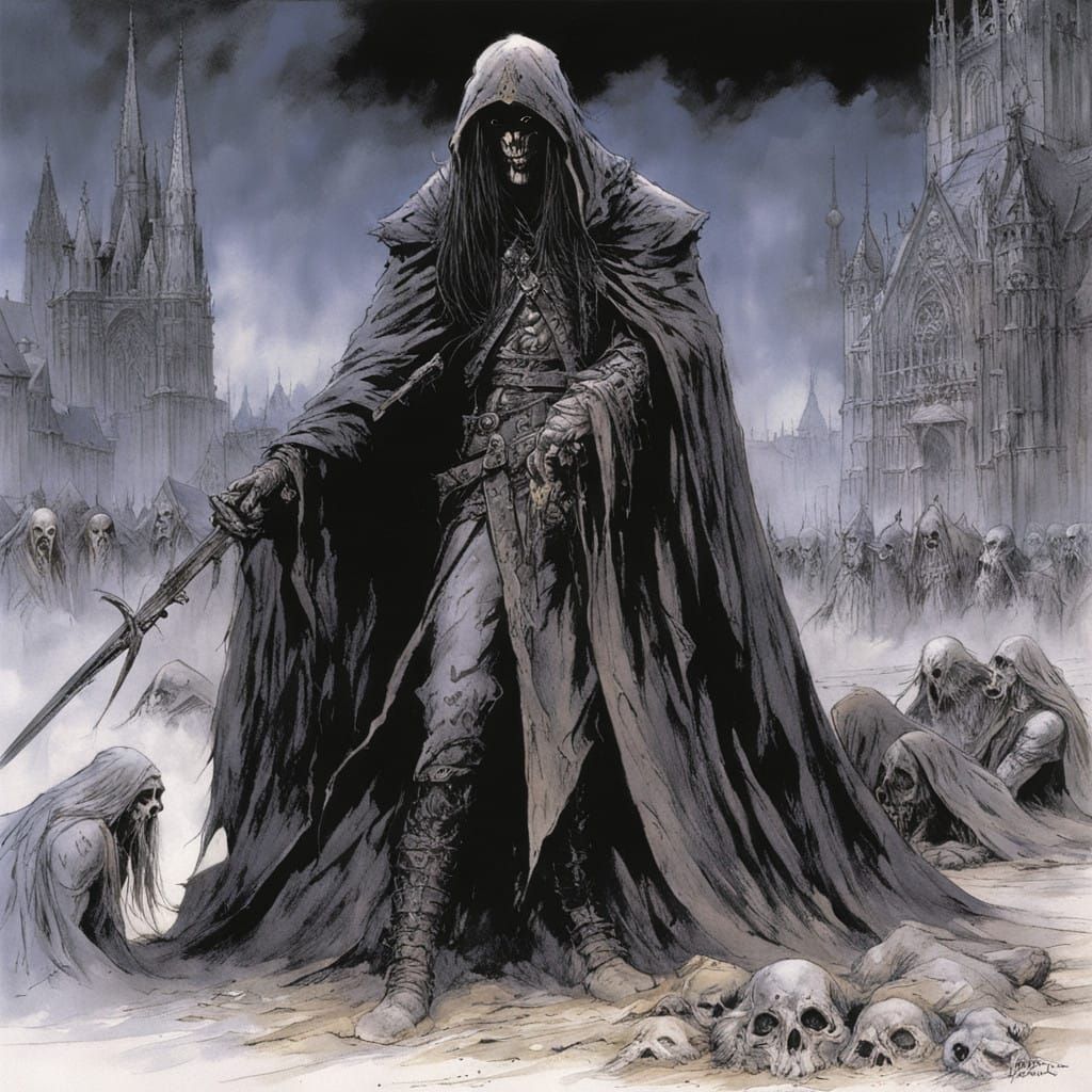 Dark Fantasy Art in a Grim Horror Style