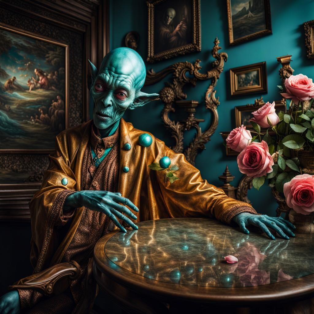 Extravagant Alien Characters in Dreamscape: Photorealistic A...