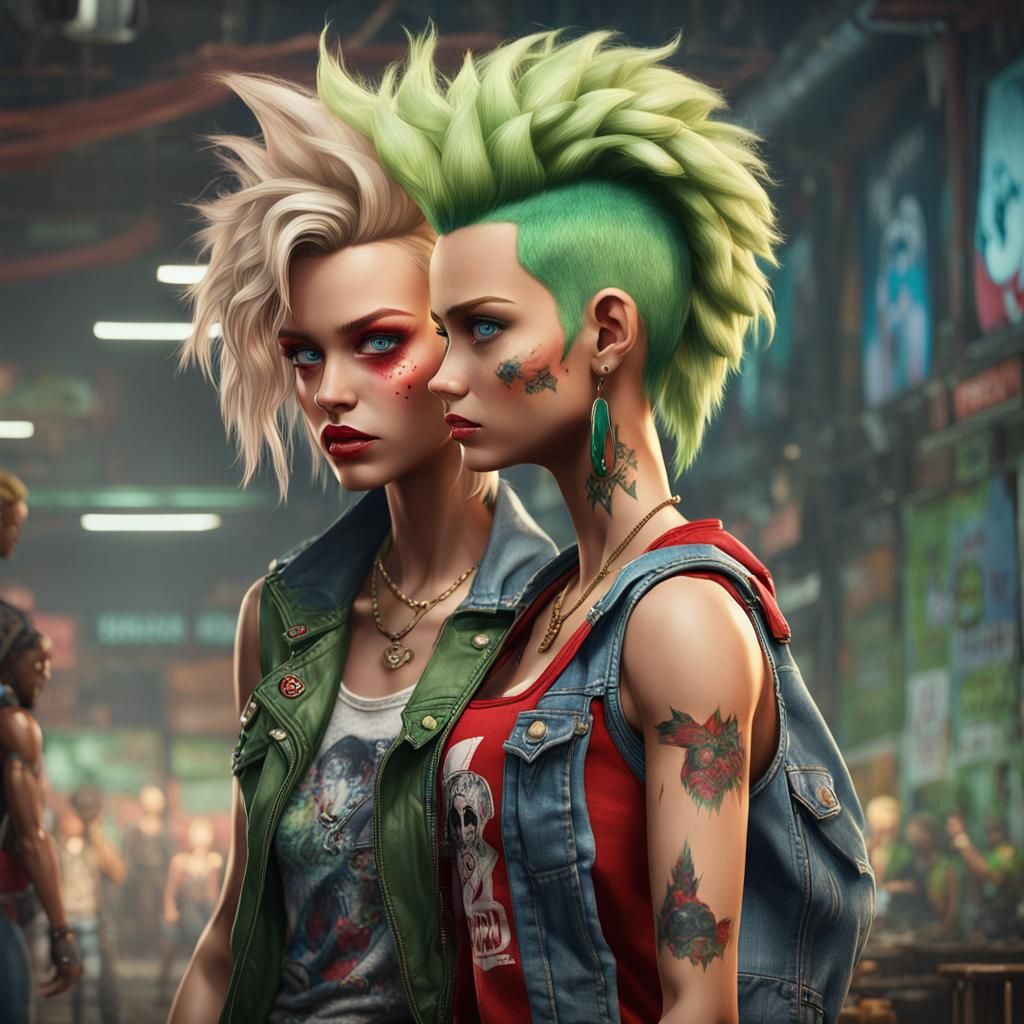 Contrasting Girls in Hyperrealistic Digital Art