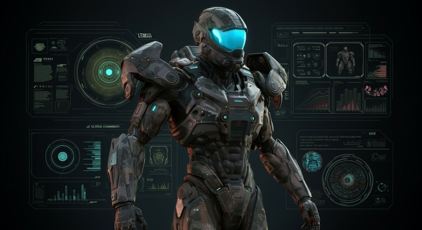 Advanced Combat Space Suit with Integrated Weapons