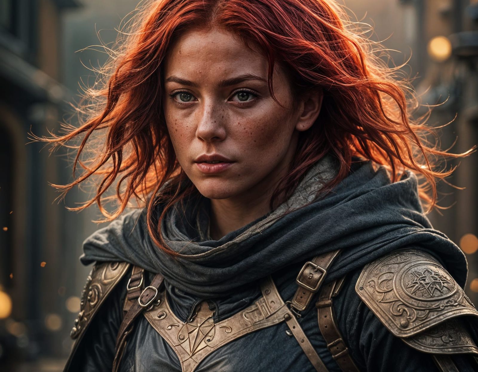 Red-Haired Fighter-Thief with Freckles