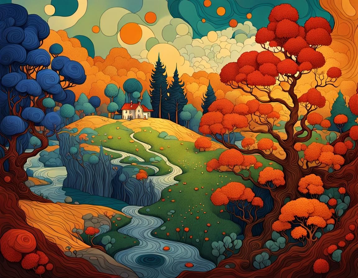 Fantastical Organic Forms in Neo-Expressionist Style