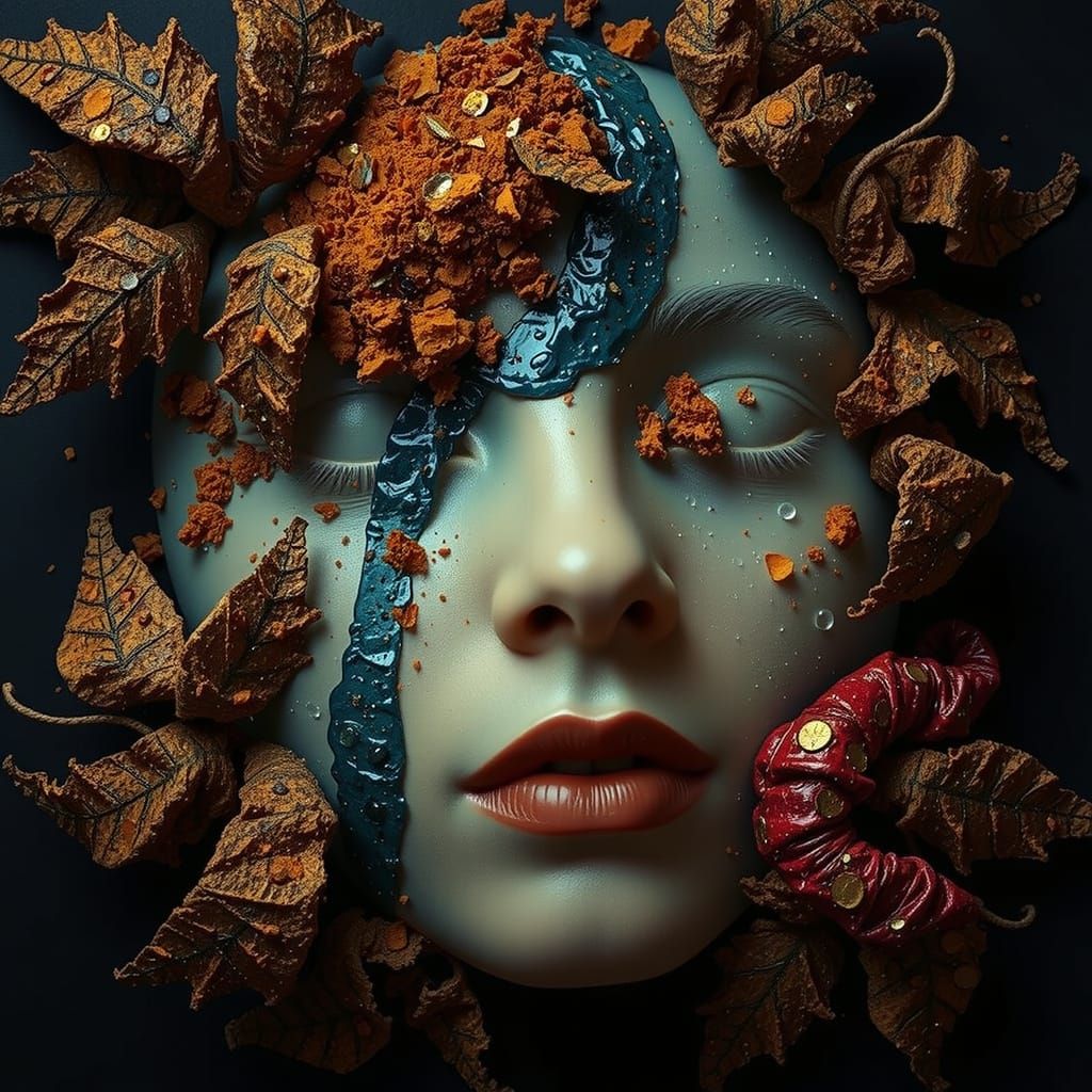 Abstract Swirling Forms in Vibrant Red Hues