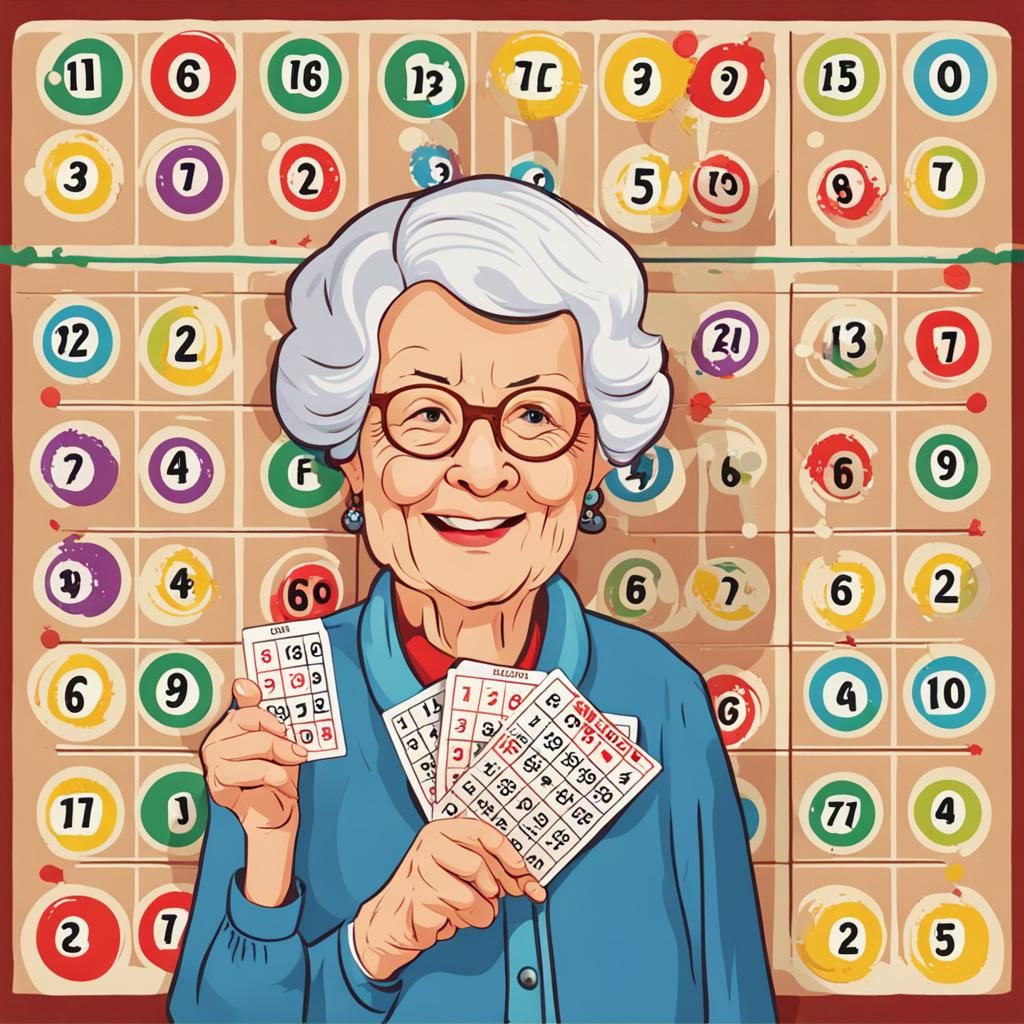 Lucky Older Woman Winning at Bingo