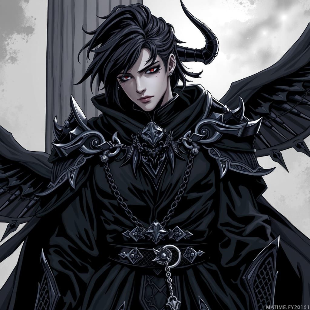 Demiurge in Dark Fantasy Style Inspired by Sorayama