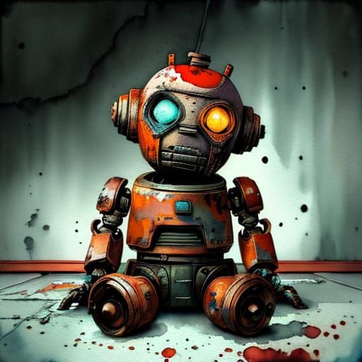 Forgotten Robot in a Desolate Space Station