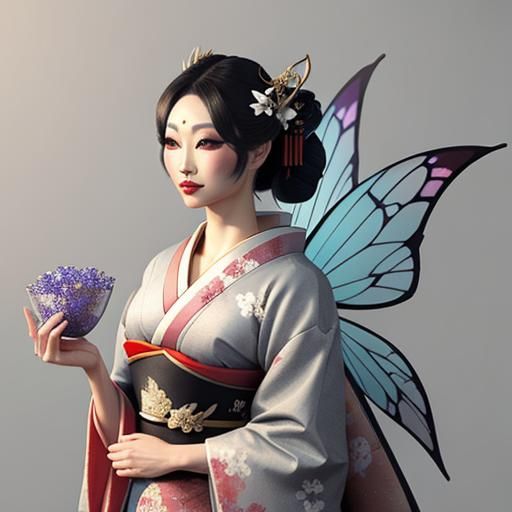 Enchanting Fairy Geisha in Traditional Style