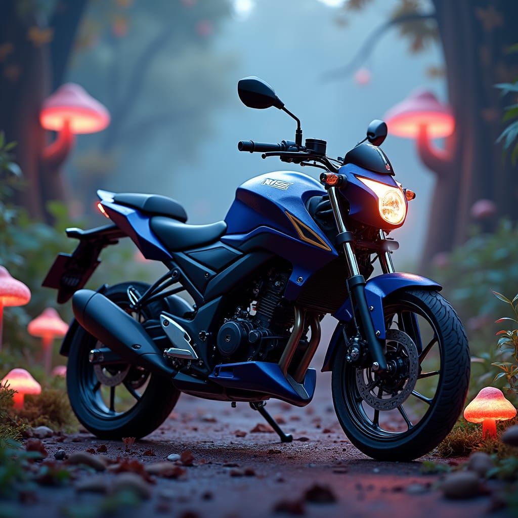 Bajaj Pulsar NS200 Motorcycle in Mystical Environment