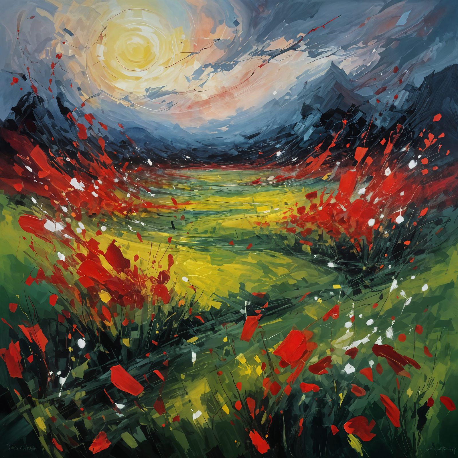 Crimson Tempest: Emotional Abstract Shapes in Expressionist ...