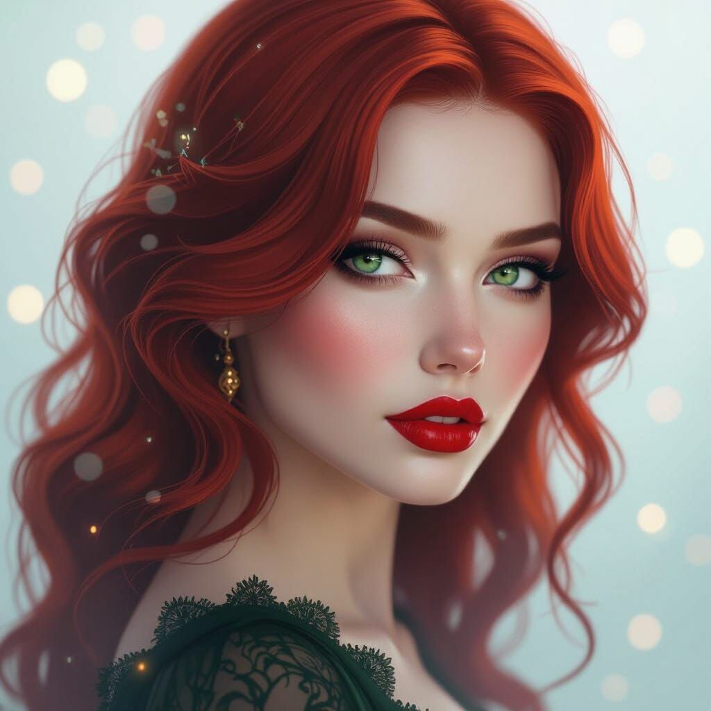 Enchantress Portrait with Mystical Mists, Hyper-Realistic St...